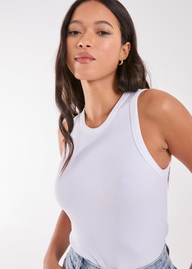 Pink Vanilla White Essential Active Rib Vest