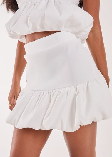 Pink Vanilla Ivory Bubble Hem Puff Mini Skirt