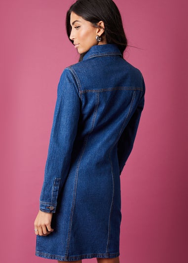 Threadbare Blue Elmo Denim Mini Dress