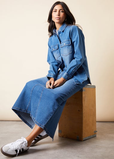 Threadbare Blue Shell Denim Shacket