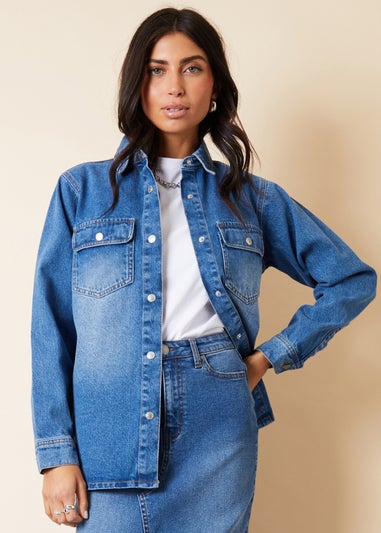 Threadbare Blue Shell Denim Shacket