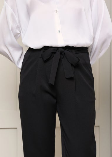 Threadbare Black Nickel Paperbag Waist Trousers