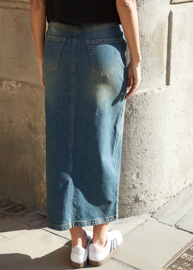 Threadbare Denim Blue Antwerp Denim Maxi Skirt