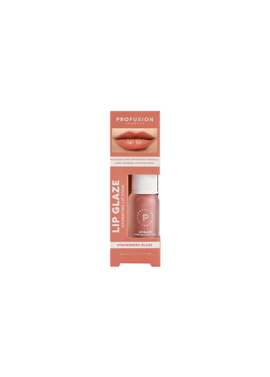 Profusion Cosmetics Lip Glaze Hydrating Glossy Lip Stain Strawberry