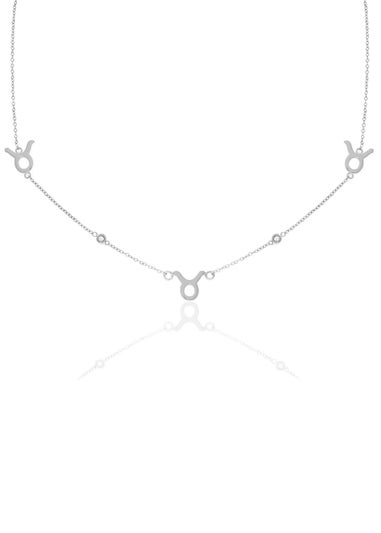 Say It With Silver Taurus Necklace with CZ Stones