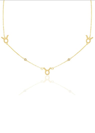 Say It With Gold Taurus Necklace with CZ Stones