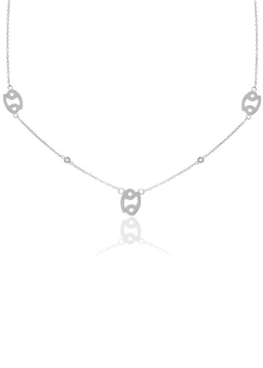 Say It With Silver Cancer Necklace with CZ Stones