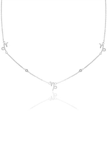 Say It With Silver Capricorn Necklace with CZ Stones