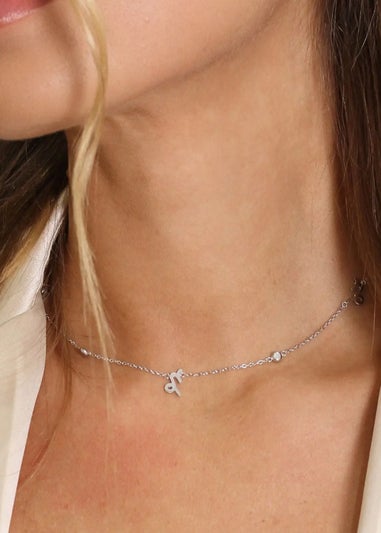 Say It With Silver Capricorn Necklace with CZ Stones