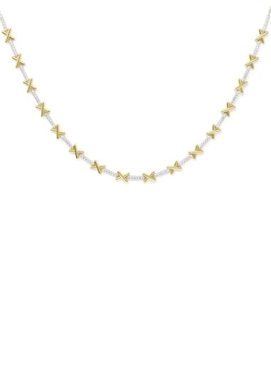 Say It With Gold Kiss Tennis Necklace