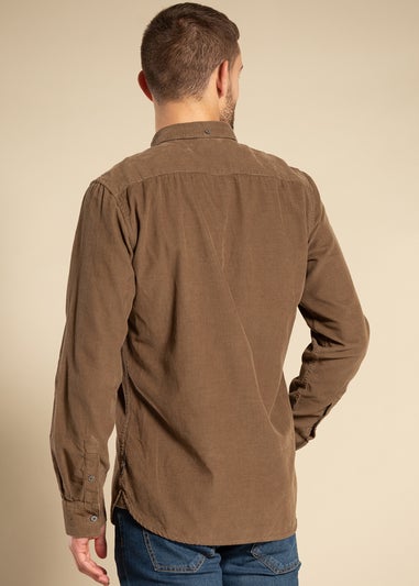 French Connection Khaki Cotton Cord Long Sleeve Shirt