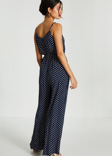 Quiz Navy Polka Dot Palazzo Jumpsuit