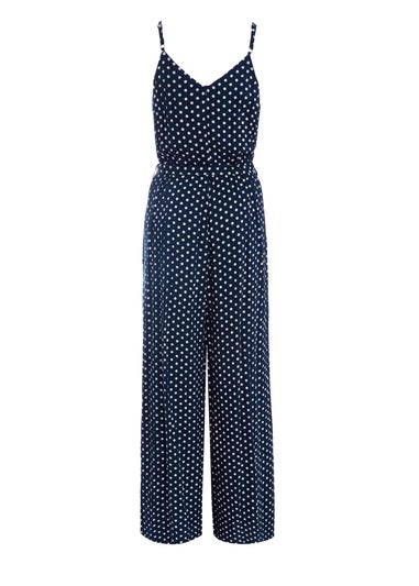 Quiz Navy Polka Dot Palazzo Jumpsuit