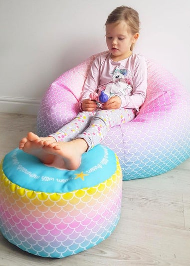 rucomfy Printed Kids Classic Mermaid Ombre Beanbag