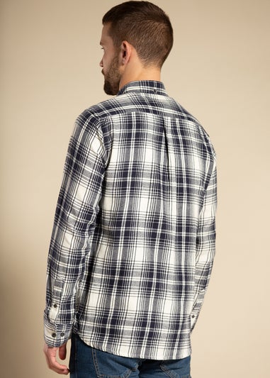 French Connection Ecru Cotton Flannel Long Sleeve Shirt