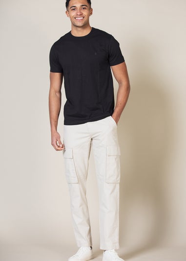 French Connection Navy/White Cotton Cargo Trousers 2 Pack