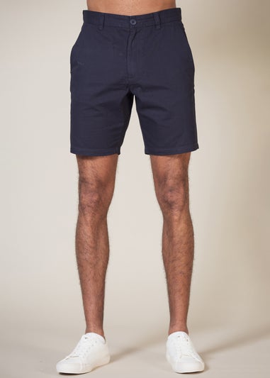 French Connection White/Navy Cotton Chino Shorts 2 Pack