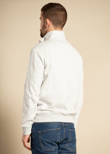 French Connection Grey Cotton Blend Zip Jumper