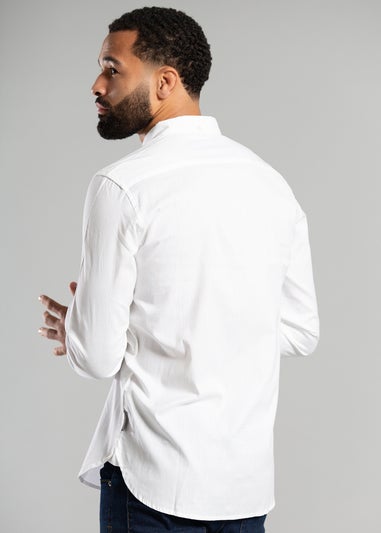 French Connection White Cotton Long Sleeve Oxford Shirt