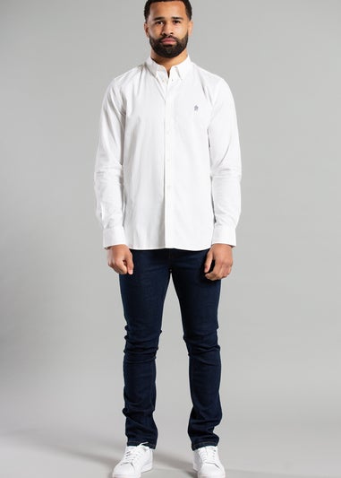 French Connection White Cotton Long Sleeve Oxford Shirt