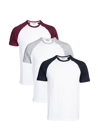 Tokyo Laundry White Raglan Short Sleeve T-Shirts 3-Pack