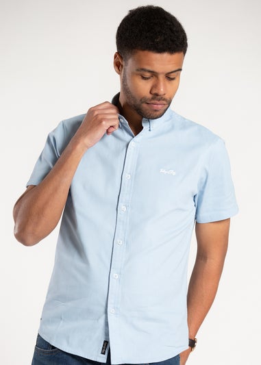 Tokyo Laundry Pale Blue Cotton Short Sleeve Button-Down Shirt