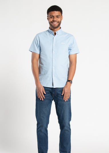 Tokyo Laundry Pale Blue Cotton Short Sleeve Button-Down Shirt