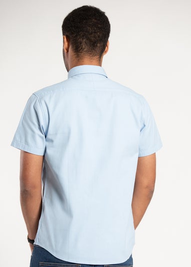 Tokyo Laundry Pale Blue Cotton Short Sleeve Button-Down Shirt