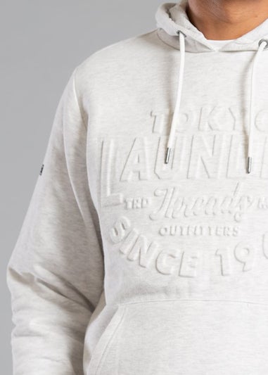 Tokyo Laundry Grey Cotton Blend Embossed Drawstring Hoody