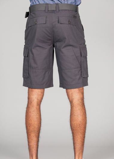 Tokyo Laundry Grey Cotton Ripstop Cargo Shorts