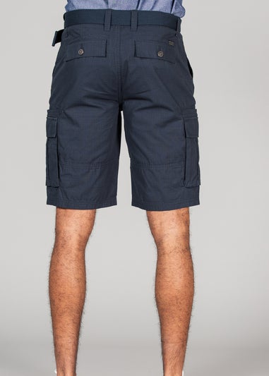 Tokyo Laundry Navy Cotton Ripstop Cargo Shorts