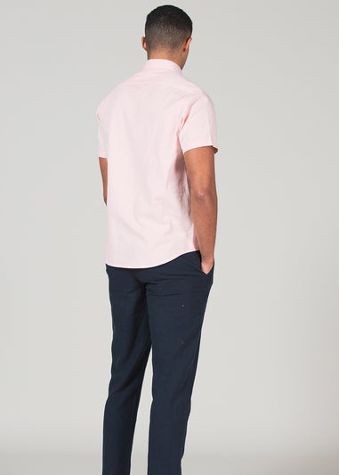 Tokyo Laundry Rose Cotton Short Sleeved Button-Up Oxford Shirt