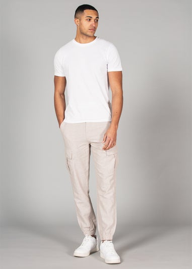 Tokyo Laundry Beige Linen Blend Cargo-Style Trousers