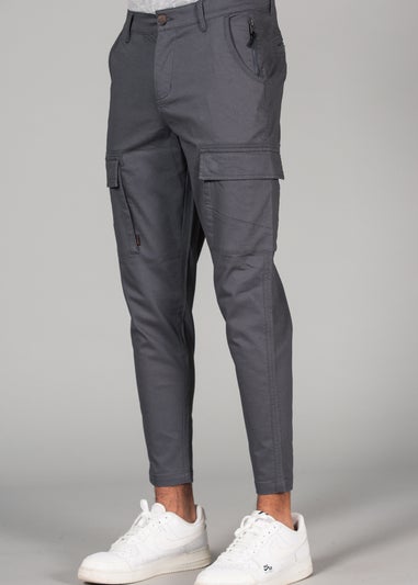 Tokyo Laundry Dark Grey Straight Leg Cargo Style Trousers