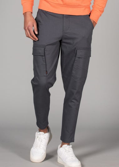 Tokyo Laundry Dark Grey Straight Leg Cargo Style Trousers