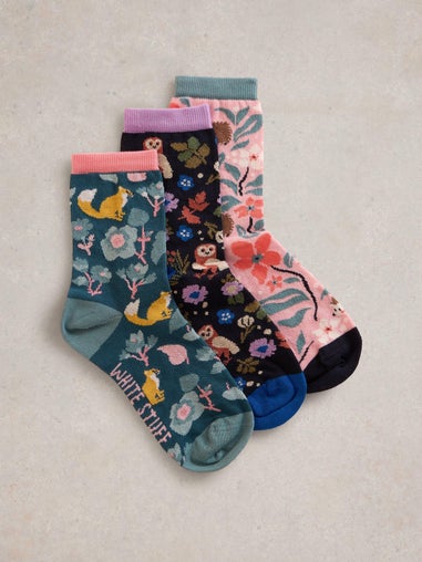 3er-Pack Socken mit Naturmotiven