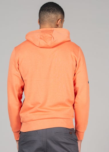 Tokyo Laundry Orange Cotton Blend Hoody with Branding Print