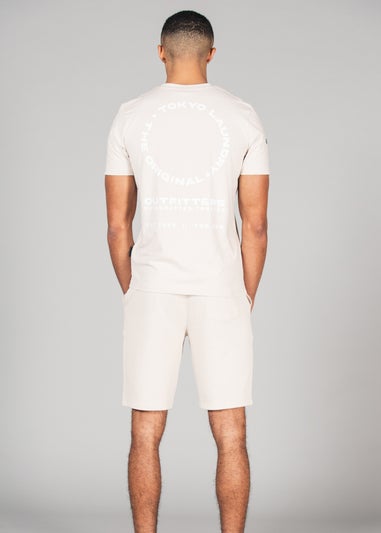 Tokyo Laundry Stone Cotton T-Shirt and Shorts Co-ord Set