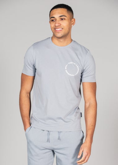 Tokyo Laundry Grey Cotton T-Shirt and Shorts Co-ord Set