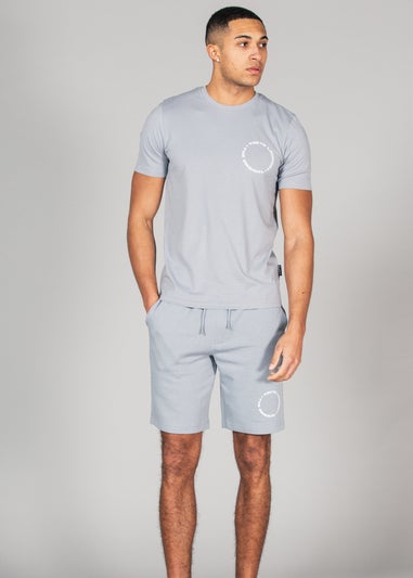 Tokyo Laundry Grey Cotton T-Shirt and Shorts Co-ord Set