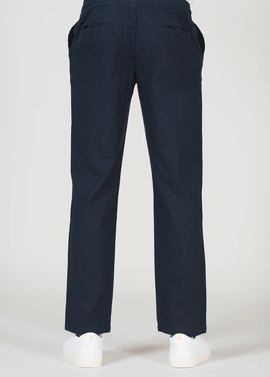 Tokyo Laundry Navy Linen Blend Straight Leg Trousers