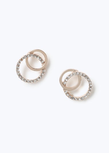 Muse Gold Double Circle Stud Earring