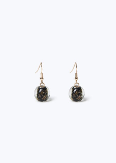 Muse Black And Bronze Murano Drop Earring