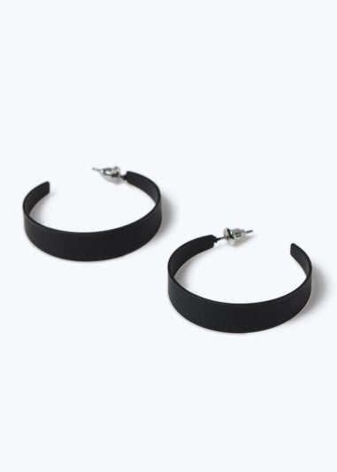 Muse Black Powder Coat Hoop Earrings