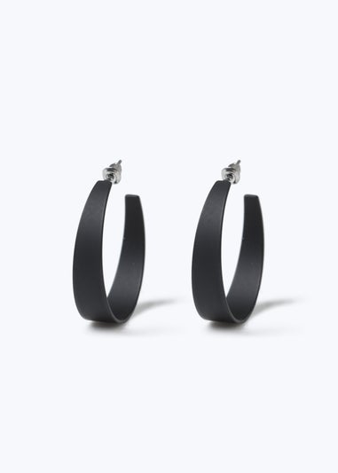 Muse Black Powder Coat Hoop Earrings