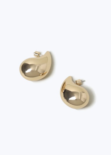 Gold Domed Chunky Earrings