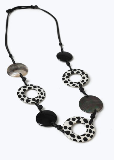 Muse Black Mono Shell and Resin Necklace