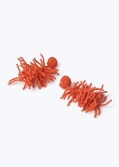 Muse Orange Seed Bead Earrings