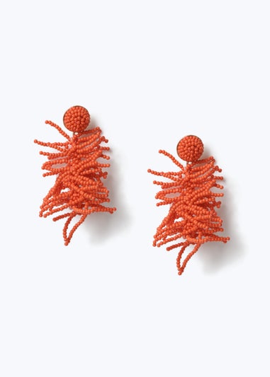 Muse Orange Seed Bead Earrings