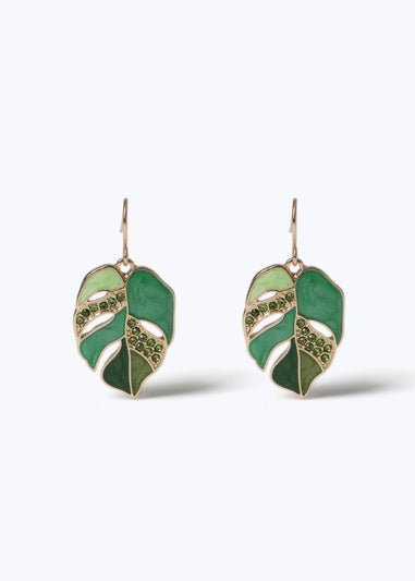 Green Leaf Earrings